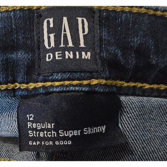 Gap Kids Stretch Super Skinny Jeans Size 12 Dark Wash Denim - Picture 6 of 9